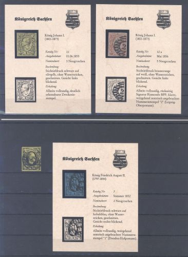 Sachsen Michel Nummer 3-12 aus Freimarken 1851-63 gestempelt