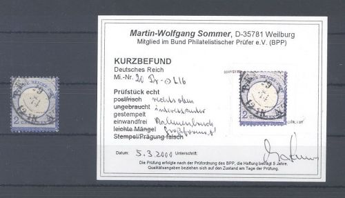 Dt. Reich, 2 Groschen Brustschild mit Besonderheit gestempelt, Befund BPP