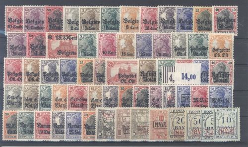 Dt. Bes. 1. WK, umfangreicher */** Posten auf Steckkarte