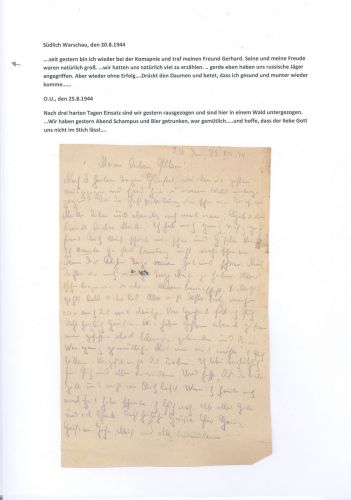Dt. Feldpost 2. WK, Brief 25.8.1944 Südlich Warschau