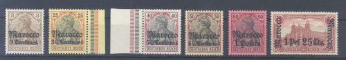 Deutsche Post Marokko, ** Posten aus Michel 21-33, Freimarken 1905