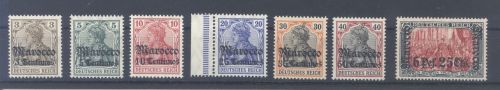 Deutsche Post Marokko, ** Posten aus Michel 34-45, Freimarken 1906