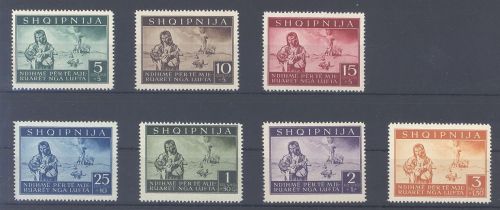 Dt. Bes. 2. WK Albanien Michel Nummer 15-21, Freimarken 1944 **