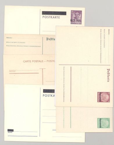 Dt. Bes. 2. WK Luxemburg, 8 verschiedene GA als Posten