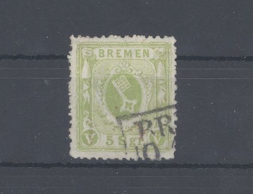 Bremen Michel Nummer 15, 5 SGr. Freimarke 1866-67 gestempelt