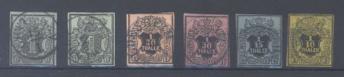 Hannover Michel Nummer 1-5, Freimarken 1850-51 gestempelt