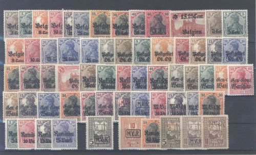 Dt. Bes. 1. WK, umfangreicher */** Posten auf 3 Steckkarten