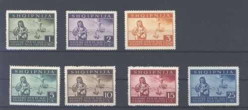 Dt. Bes. 2. WK Albanien Michel Nummer 15-21, Freimarken 1944 **