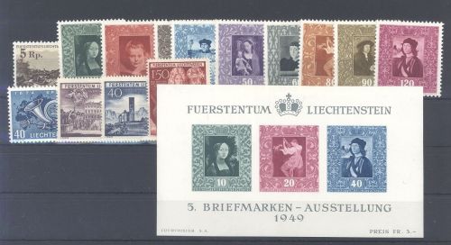 Liechtenstein Michel Nummer 246-84, Jahr 1949 **
