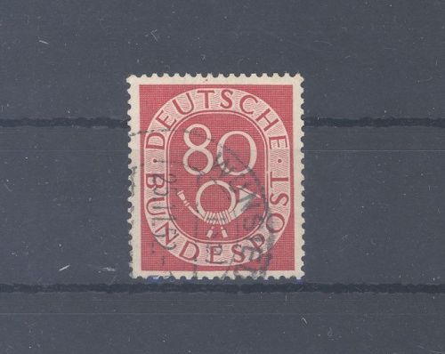 Bund Michel Nummer 137 I, 80 Pfg. Posthorn 1951 gestempelt, gp. BPP