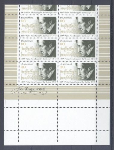 Bund Mendelssohn 1997 verschnittenen Kleinbogen **