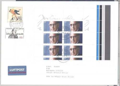 Bund, Brief mit Michel Nummer 1963, Dehler 1997 mit Leerfeld
