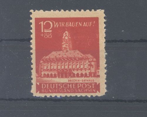 SBZ Michel Nummer 65 a AG, 12 Pfg. Druck Gummiseite **, geprüft BPP