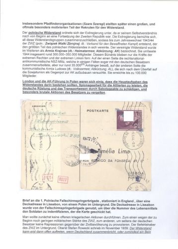 Dt. Bes. 2. WK Generalgouvernement, Zensurkarte 1944 nach Lissabon