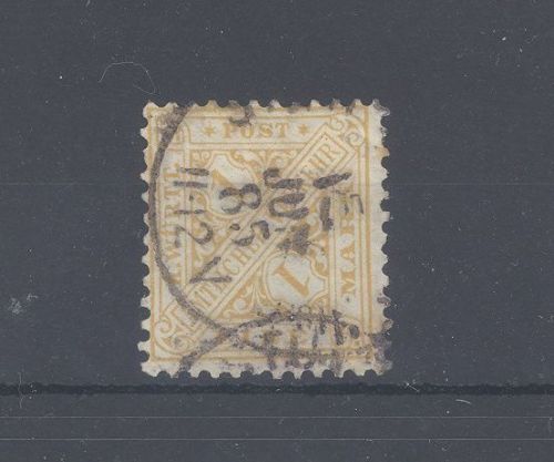 Württemberg Michel Nummer 207, 1 M. Freimarke 1881 gestempelt