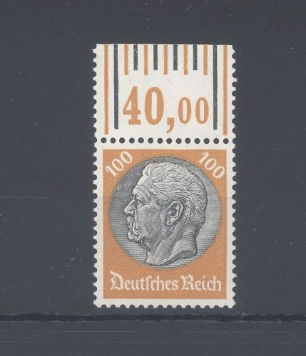 Dt. Reich Mi.Nr. 495 WOR, 100 Pfg. Freimarke 1933 Walzenoberrand **
