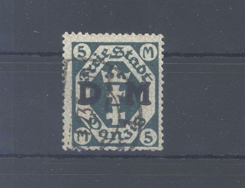 Danzig Dienst Michel Nummer 24 Y, 5 Mark 1922 gestempelt, gp. BPP