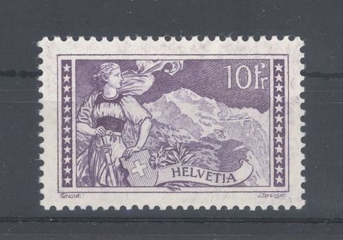 Schweiz Michel Nummer 123, 10 Fr. Freimarke 1914 ungebraucht *
