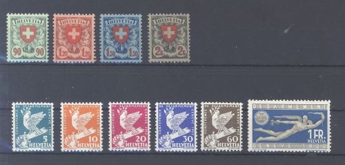 Schweiz Michel Nummer 194-97 und 250-55 aus 1924-31 ungebraucht *