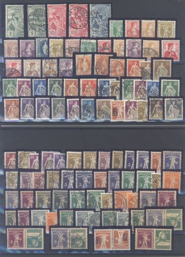 Schweiz, umfangreicher Posten aus 1900-32 auf 4 Steckkarten