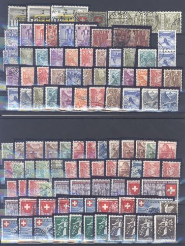 Schweiz, umfangreicher Posten aus 1933-59 auf 5 Steckkarten