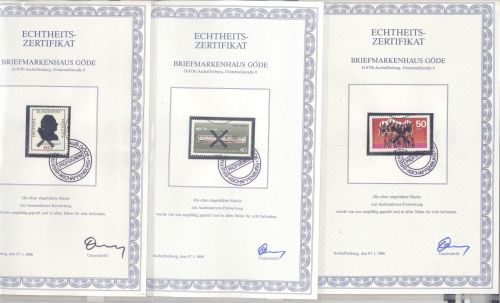 Bund, 6 Marken mit Andreaskreuz Entwertung aus Abo als Posten