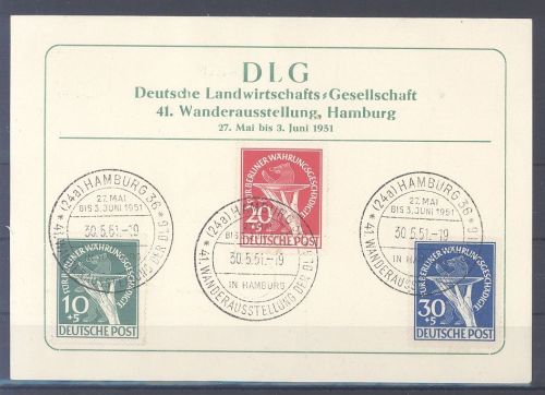 Berlin, Karte mit Michel Nummer 68-70 I Währungsgeschädigte 1949
