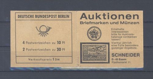 Berlin Markenheftchen 6 c, Brandenburger Tor 1970 **, geprüft BPP