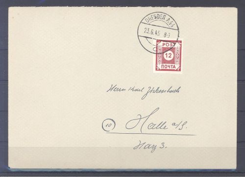 SBZ, Brief mit Michel Nummer 41 bzw. B I, Poschta 1945