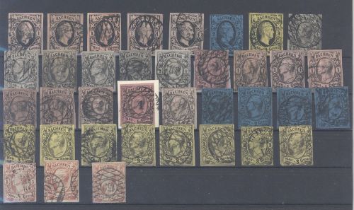 Sachsen, gestempelter Posten aus Michel Nr. 2-12, Freimarken 1851-63