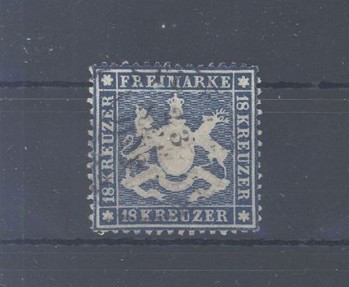 Württemberg Michel Nummer 20y, 18 Kreuzer 1861 gestempelt
