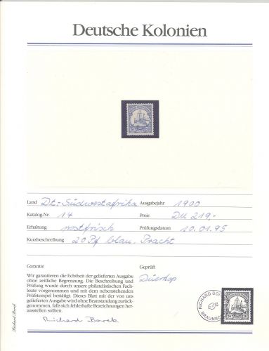 Dt. Kolonien DSWA, ** Posten auf Abo Blättern