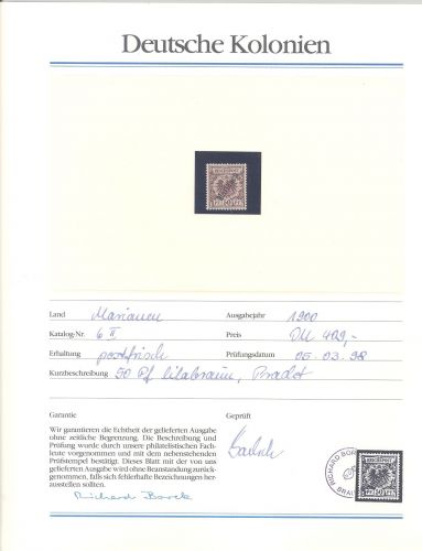 Dt. Kolonien Marianen Michel 1-6 II, Freimarken 1900 fast komplett **