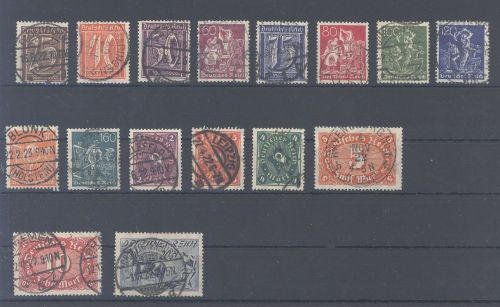 Dt. Reich Michel Nr. 177-96 weitgehend kpl. gestempelt, viel gp. Infla