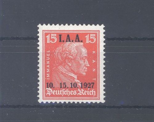 Dt. Reich Mi.Nr. 408 I, 15 Pfg. IAA 1927 mit Plattenfehler I ungebraucht *