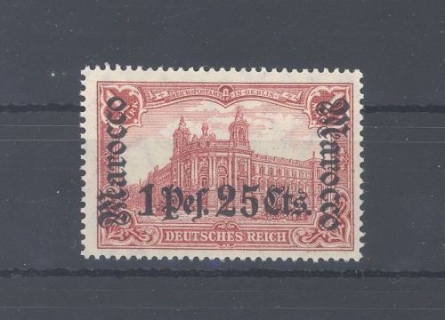 Deutsche Post Marokko Michel Nummer 43, 1 Mark Freimarke 1906 **