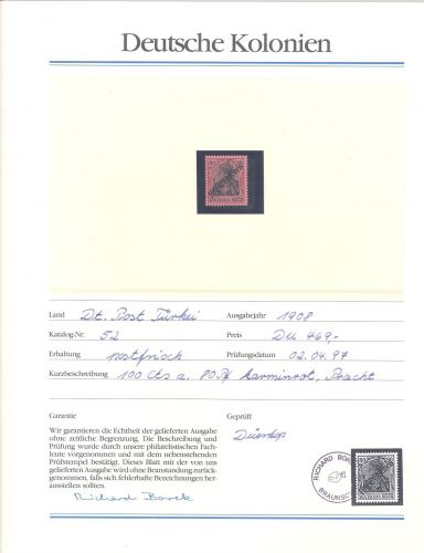 Deutsche Post Türkei Michel Nummer 50-52 aus 1908 ** aus Abo