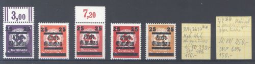 Dt. Lokalpost Glauchau Michel Nummer 33, 34, 36, 37 und 42 **