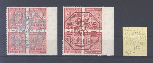 Dt. Lokalpost Rosswein, beide Viererblöcke **