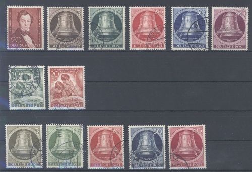 Berlin Michel Nummer 74-86, Jahrgang 1951 gestempelt