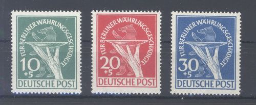 Berlin Michel Nummer 68-70, Währungsgeschädigte 1949 **