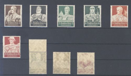 Dt. Reich Michel Nummer 556-64 Nothilfe 1934 **, 562-64 geprüft BPP