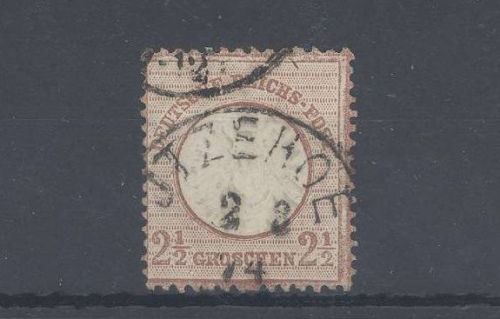 Dt. Reich Michel Nummer 21b, 2 1-2 Gr. Brustschild gestempelt, gp. BPP