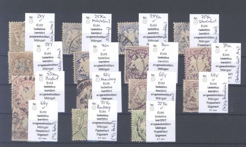Bayern, gestempelter Posten Wappen Ausgaben auf Steckkarte, geprüft
