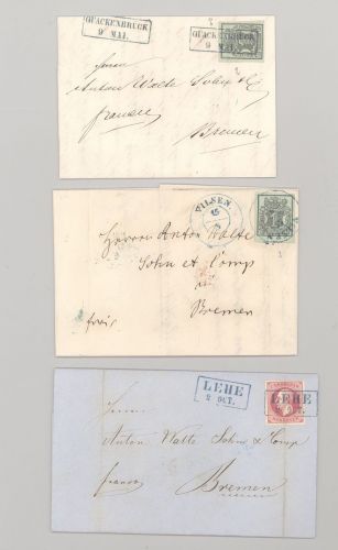 Hannover, 30 Briefe mit vielen verschiedenen Orten als Posten
