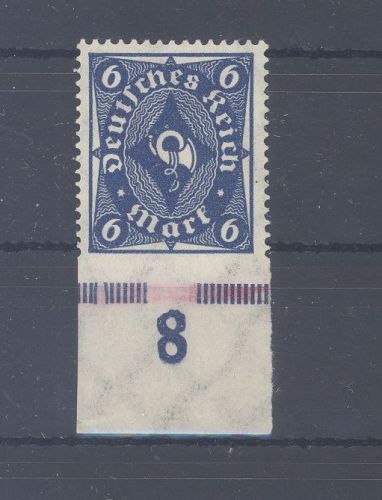 Dt. Reich Michel Nummer 228 Uu, 6 Mark 1922 unten ungezähnt **