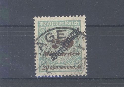 Dt. Reich Dienst Michel Nummer 87, 20 Mrd. 1923 gestempelt, geprüft