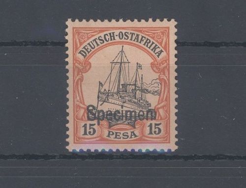 Dt. Kolonien Ostafrika Michel Nr 15 SP, 15 Pesa Specimen ungebraucht *