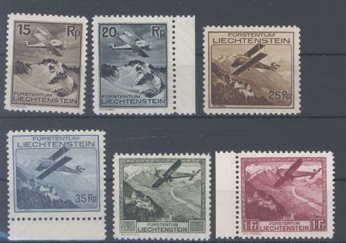 Liechtenstein Michel Nummer 108-13, Freimarken 1930 **