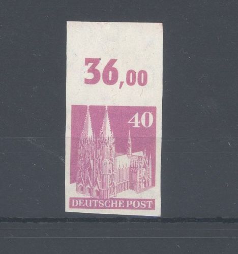 Bizone Michel Nummer 90, 40 Pfg Bauten 1948 ungezähnt Oberrand **